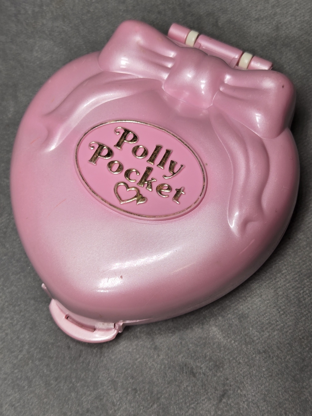 Vintage Polly Pocket Stylin' Workout 1995 Compact Playset Pink Heart With Bow 🎀